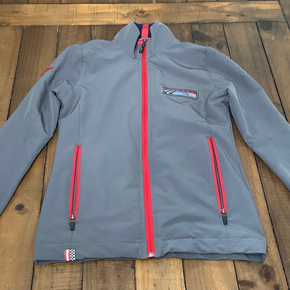 Porsche Rennsport Reunion VI Gray Softshell Jacket Womens XS Full Zip Racing